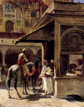  Egyptian Oil Painting - Street Scene In India Persian Egyptian Indian Edwin Lord Weeks